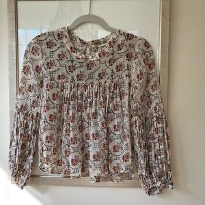 Floral Beaded Anthropologie Blouse